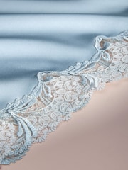 AIYLA Blue Swiss Designed Embroidered Silk Slip - Bild 4 von 6