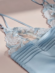 AIYLA Blue Swiss Designed Embroidered Silk Slip - Bild 5 von 6