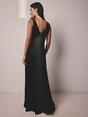 AIYLA Black Lace & Satin Long Slip - Image 5 of 10