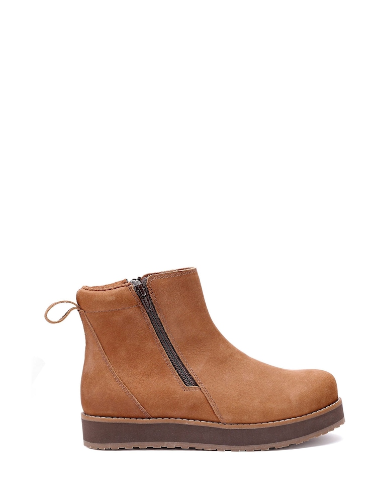 Hotter Brown Regular Fit Carina Zip Boots - Image 1 of 4 Hotter Brown Regular Fit Carina Zip Boots - Image 1 of 4