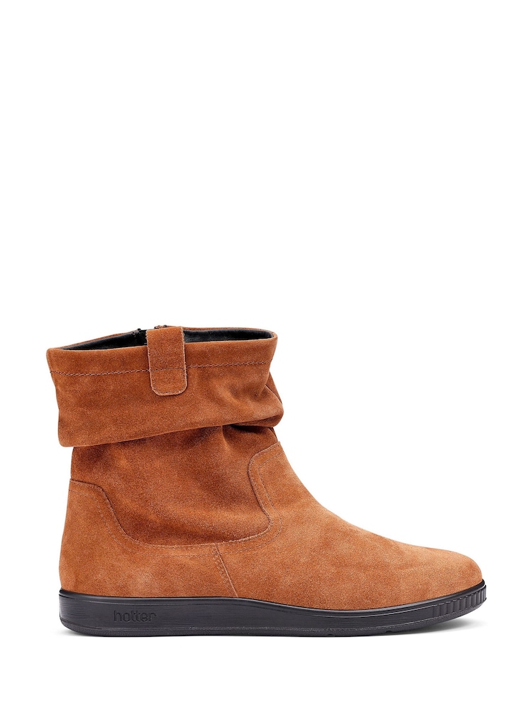 Hotter Brown Regular Fit Sprite Zip Boots - Image 1 of 4 Hotter Brown Regular Fit Sprite Zip Boots - Image 1 of 4