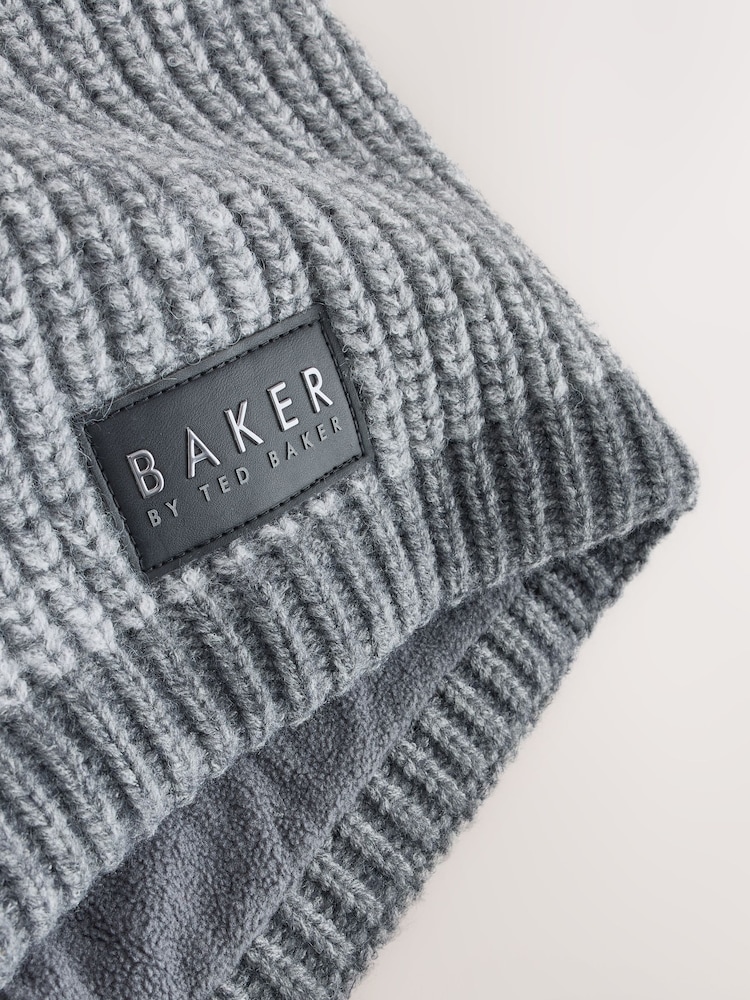 Baker by Ted Baker Grey Marl Beanie and Snood Set - Image 3 of 3 Baker by Ted Baker Grey Marl Beanie and Snood Set - Image 3 of 3