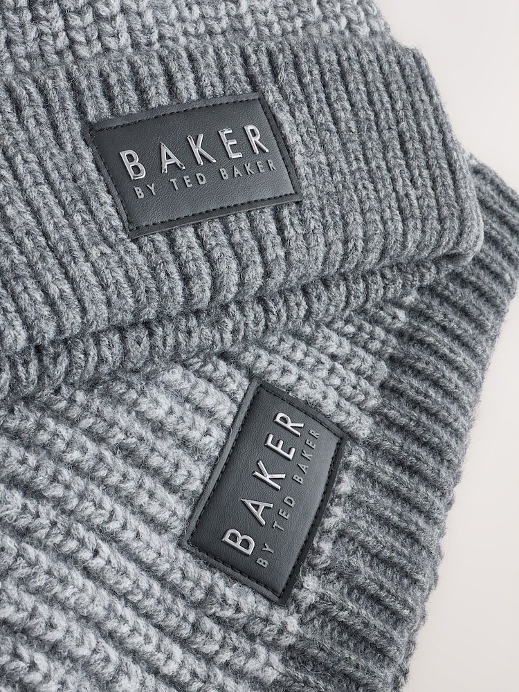 Baker by Ted Baker Grey Marl Beanie and Snood Set - Image 5 of 5 Baker by Ted Baker Grey Marl Beanie and Snood Set - Image 5 of 5