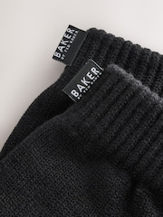 Baker by Ted Baker Black Logo Beanie and Gloves Set - Image 6 of 7