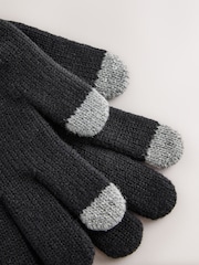 Baker by Ted Baker Black Logo Beanie and Gloves Set - Image 7 of 7