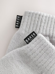 Baker by Ted Baker Grey Logo Beanie and Gloves Set - Image 4 of 5