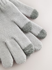 Baker by Ted Baker Grey Logo Beanie and Gloves Set - Image 5 of 5