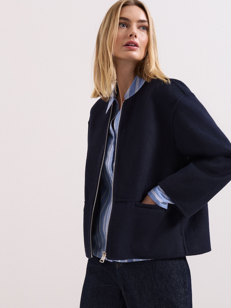 Phase Eight Blue Georgie Wool Jacket - Image 1 of 7