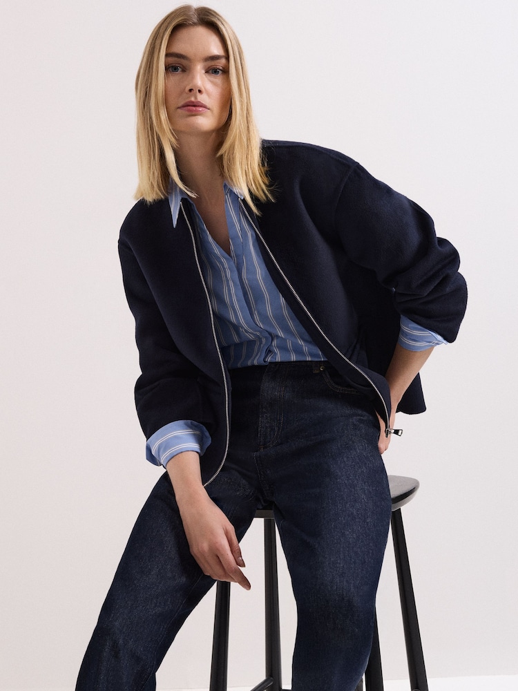 Phase Eight Blue Georgie Wool Jacket - Image 2 of 7