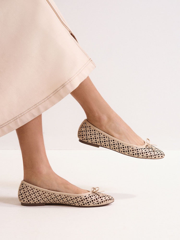 Phase Eight Natural Leather Ballet Pumps - Image 1 of 7
