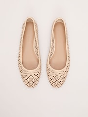 Phase Eight Natural Leather Ballet Pumps - Image 3 of 7