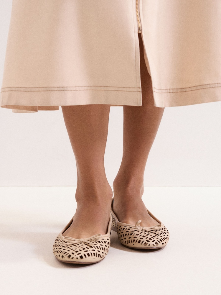Phase Eight Natural Leather Ballet Pumps - Image 7 of 7