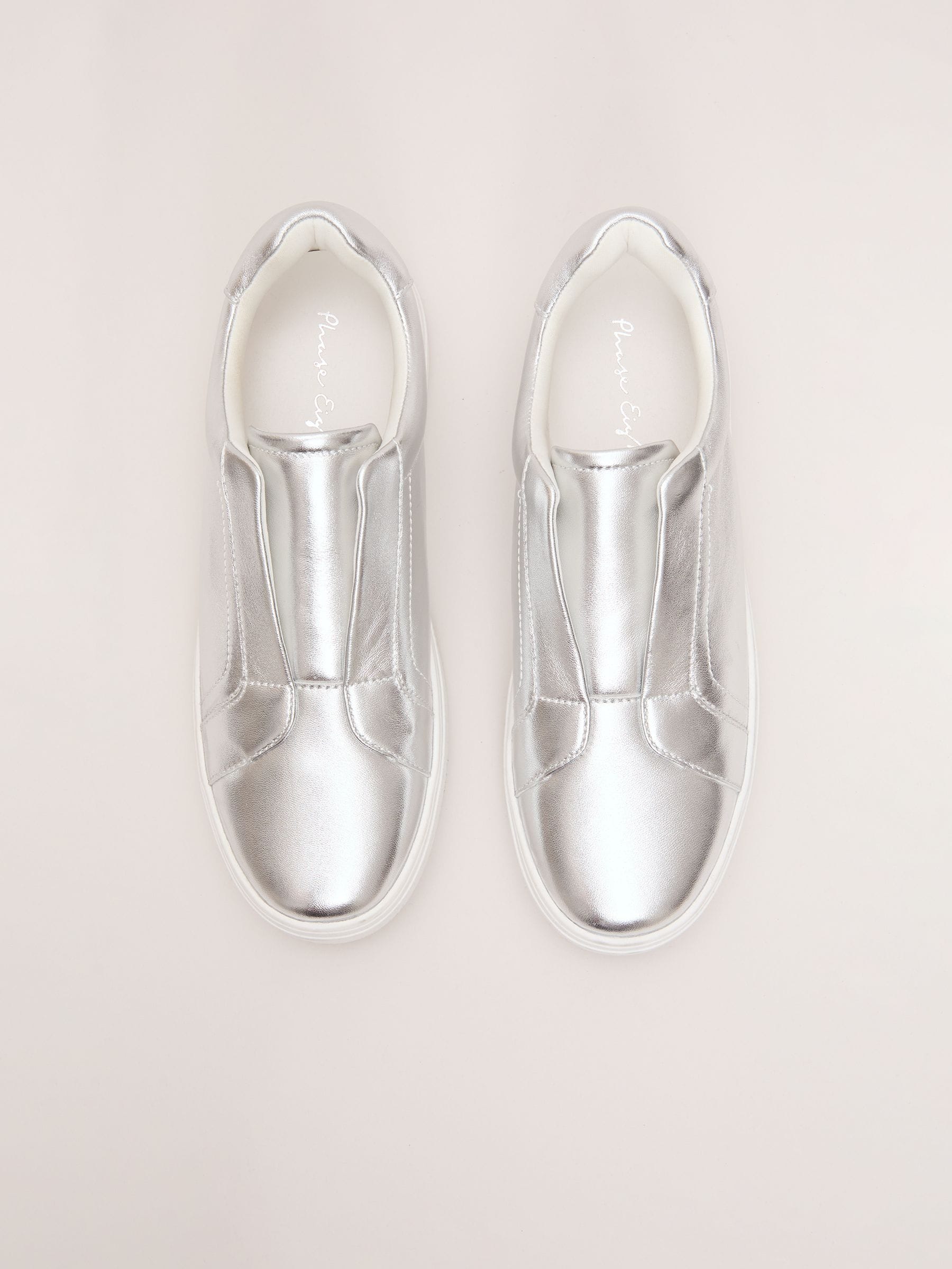Buy Phase Eight Silver Leather Trainers from Next USA
