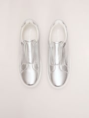 Phase Eight Silver Leather Trainers - Image 4 of 7