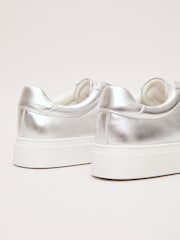 Phase Eight Silver Leather Trainers - Image 5 of 7