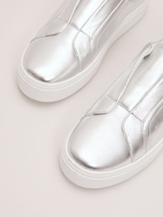 Phase Eight Silver Leather Trainers - Image 6 of 7