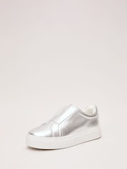 Phase Eight Silver Leather Trainers - Image 7 of 7