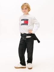 Tommy Hilfiger Grey Heritage Flag Print Jersey T-Shirt - Image 2 of 5