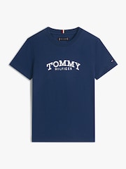 Tommy Hilfiger Blue Logo Print T-Shirt - Image 5 of 5