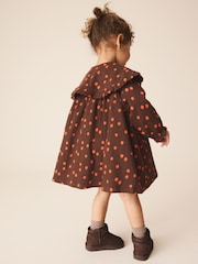 Brown Spot Long Sleeve Collar Dress (3mths-7yrs) - Image 3 of 9