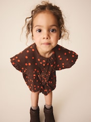 Brown Spot Long Sleeve Collar Dress (3mths-7yrs) - Image 4 of 9