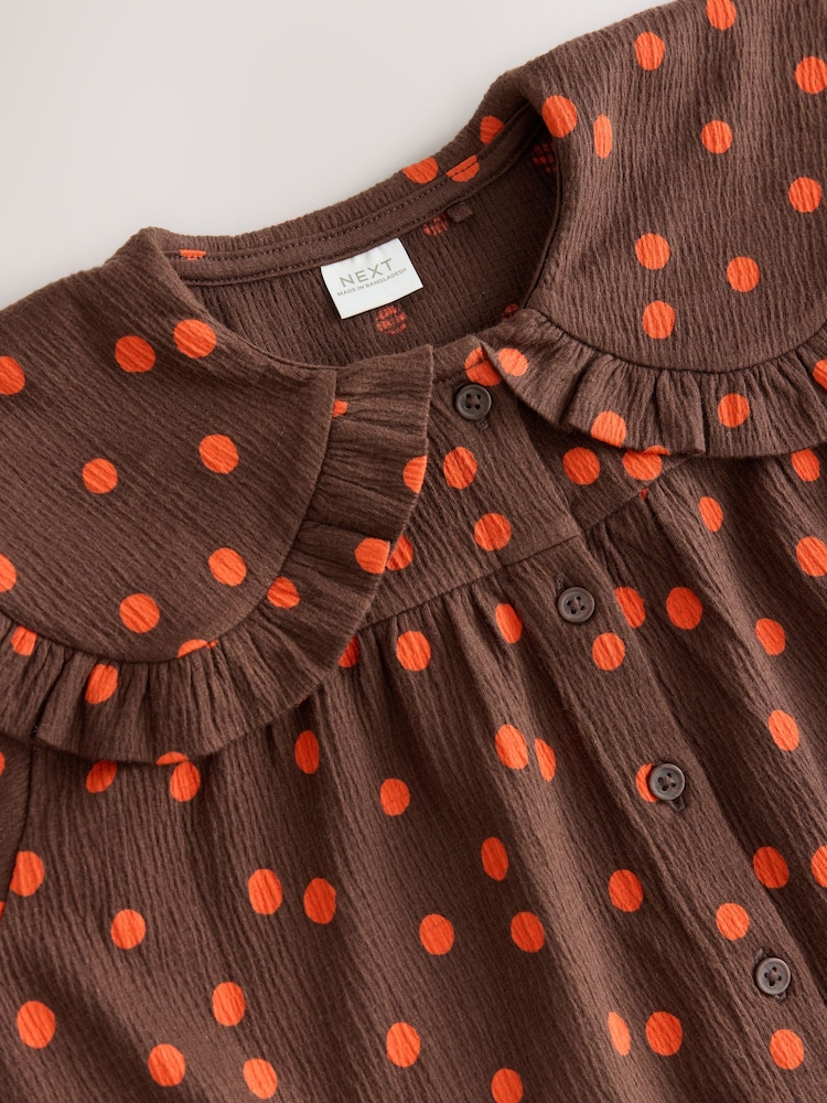 Brown Spot Long Sleeve Collar Dress (3mths-7yrs) - Image 9 of 9 Brown Spot Long Sleeve Collar Dress (3mths-7yrs) - Image 9 of 9