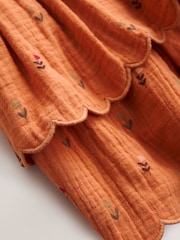 Orange Hedgehog Embroidery Long Sleeve Sweat Dress (3mths-7yrs) - Image 8 of 8