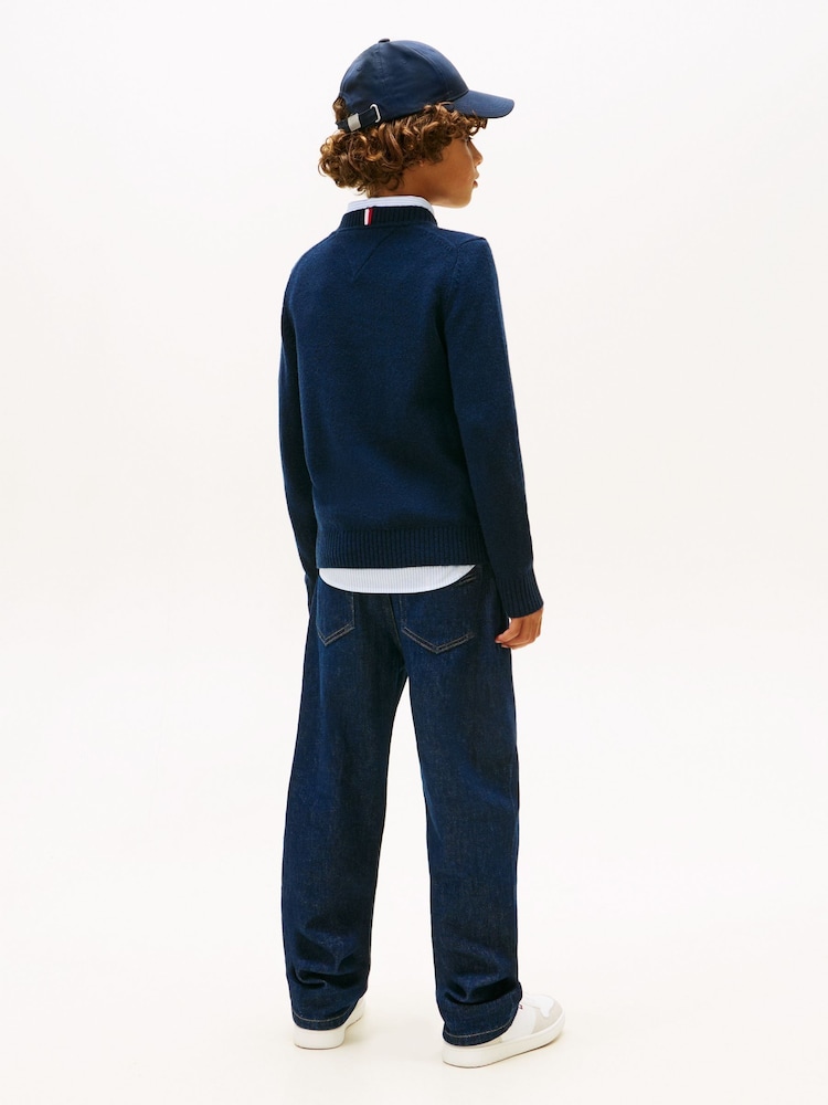 Tommy Hilfiger Blue Essential Pure Lambswool Jumper - Image 2 of 5