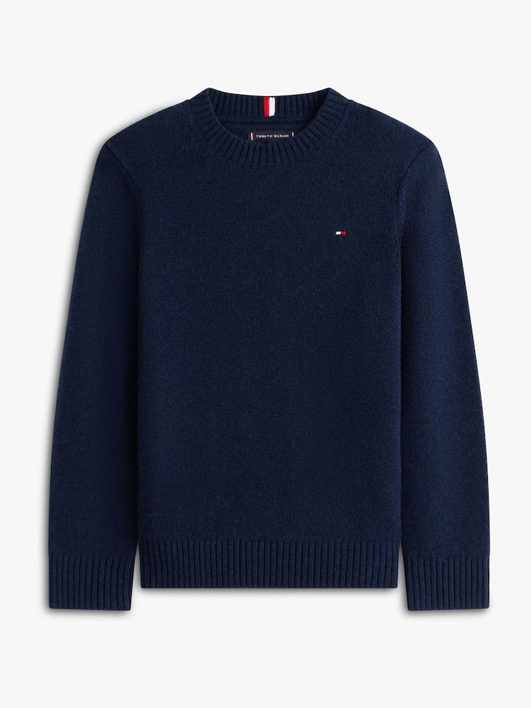 Tommy Hilfiger Blue Essential Pure Lambswool Jumper - Image 5 of 5