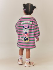 Green/Purple Stripe Disney Minnie Mouse Long Sleeve Rugby Dress (9mths-7yrs) - Image 1 of 4