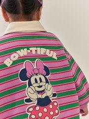 Green/Purple Stripe Disney Minnie Mouse Long Sleeve Rugby Dress (9mths-7yrs) - Image 3 of 4