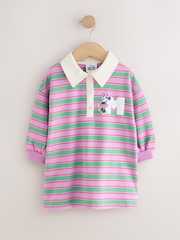 Green/Purple Stripe Disney Minnie Mouse Long Sleeve Rugby Dress (9mths-7yrs) - Image 5 of 9