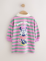 Green/Purple Stripe Disney Minnie Mouse Long Sleeve Rugby Dress (9mths-7yrs) - Image 6 of 9