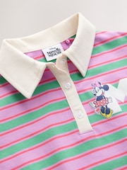 Green/Purple Stripe Disney Minnie Mouse Long Sleeve Rugby Dress (9mths-7yrs) - Image 7 of 9