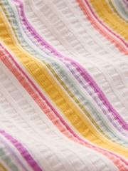 Rainbow Stripe Sleeveless Scallop Detail Summer Dress (3mths-7yrs) - Image 9 of 9