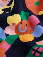 Navy Ladybird Rainbow Long Sleeve Sweat Dress (3mths-7yrs) - Image 7 of 8