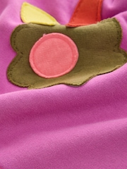 Purple Flowers Long Sleeve Sweat Dress (3mths-7yrs) - Image 4 of 4