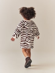Zebra Print Long Sleeve Sweat Dress (3mths-7yrs) - Image 3 of 9
