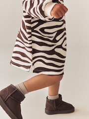 Zebra Print Long Sleeve Sweat Dress (3mths-7yrs) - Image 5 of 9