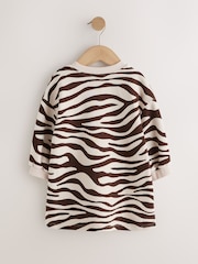 Zebra Print Long Sleeve Sweat Dress (3mths-7yrs) - Image 7 of 9