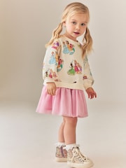 Pink Disney Princesses Sweat Mesh Dress (9mths-7yrs) - Image 1 of 4