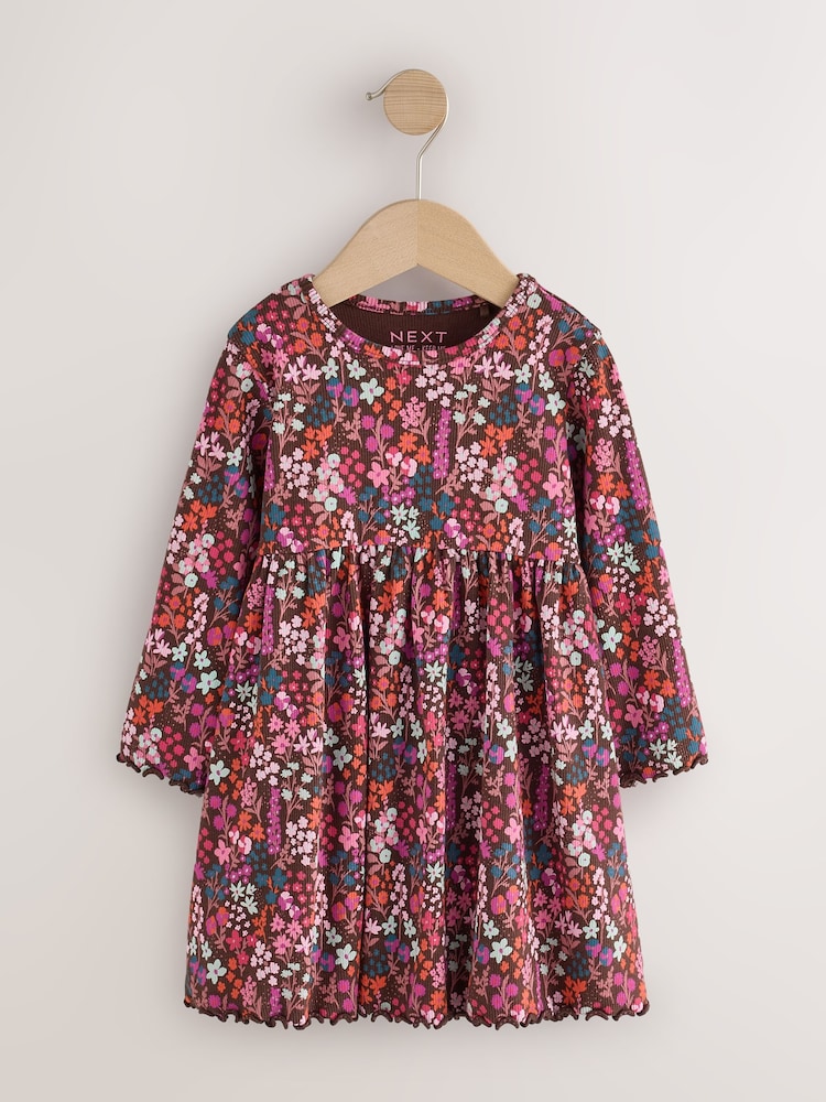 burgundy ditsy floral dress Buy Red Long Sleeve Ribbed (3mths-7yrs) from Next USA Size:9 E graduation outfit Wedtrend Women Dark Navy day look.