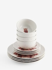 12 Piece Natural Hamish The Highland Cow Dinner Set - Image 7 of 7