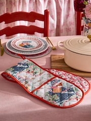 Cath Kidston Blue Christmas Journey Double Oven Gloves - Image 1 of 2