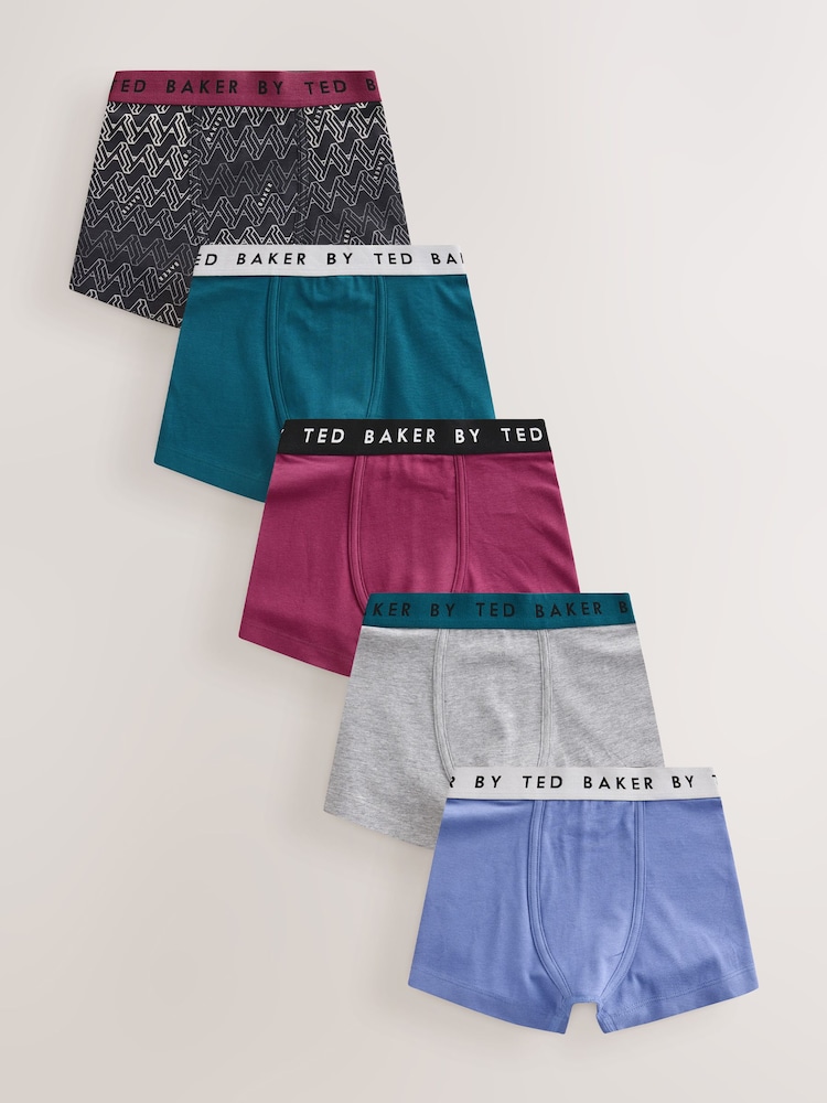 Baker by Ted Baker Multi Print Boxers 5 Pack - Image 1 of 9