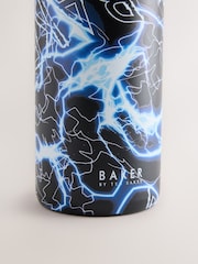 Baker by Ted Baker Blue Lightening Storm Back to School Stainless Steel Water Bottle With Straw - Image 4 of 5