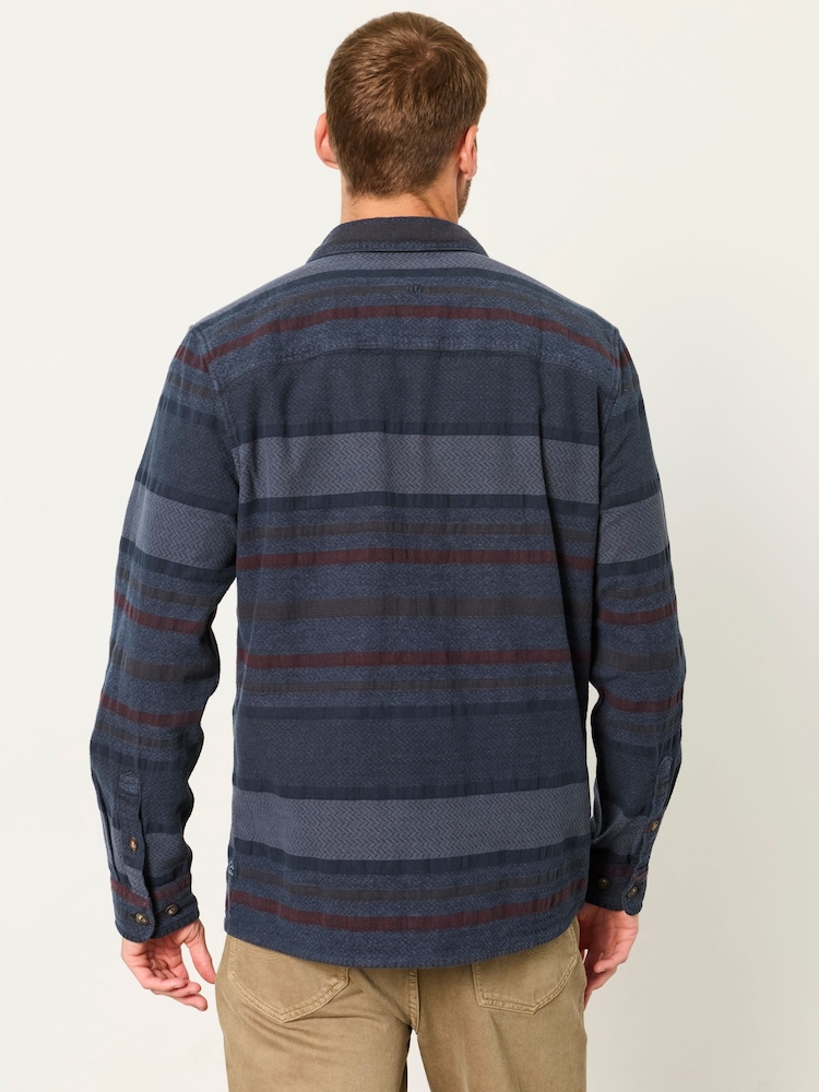 FatFace Grey Long Sleeve Wye Horizontal Stripe Shirt - Image 2 of 6