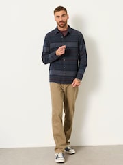 FatFace Grey Long Sleeve Wye Horizontal Stripe Shirt - Image 4 of 6