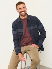 FatFace Grey Long Sleeve Wye Horizontal Stripe Shirt - Image 5 of 6