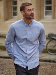 FatFace Haddon Blue Long Sleeve Brushed Oxford Shirt - Image 1 of 7